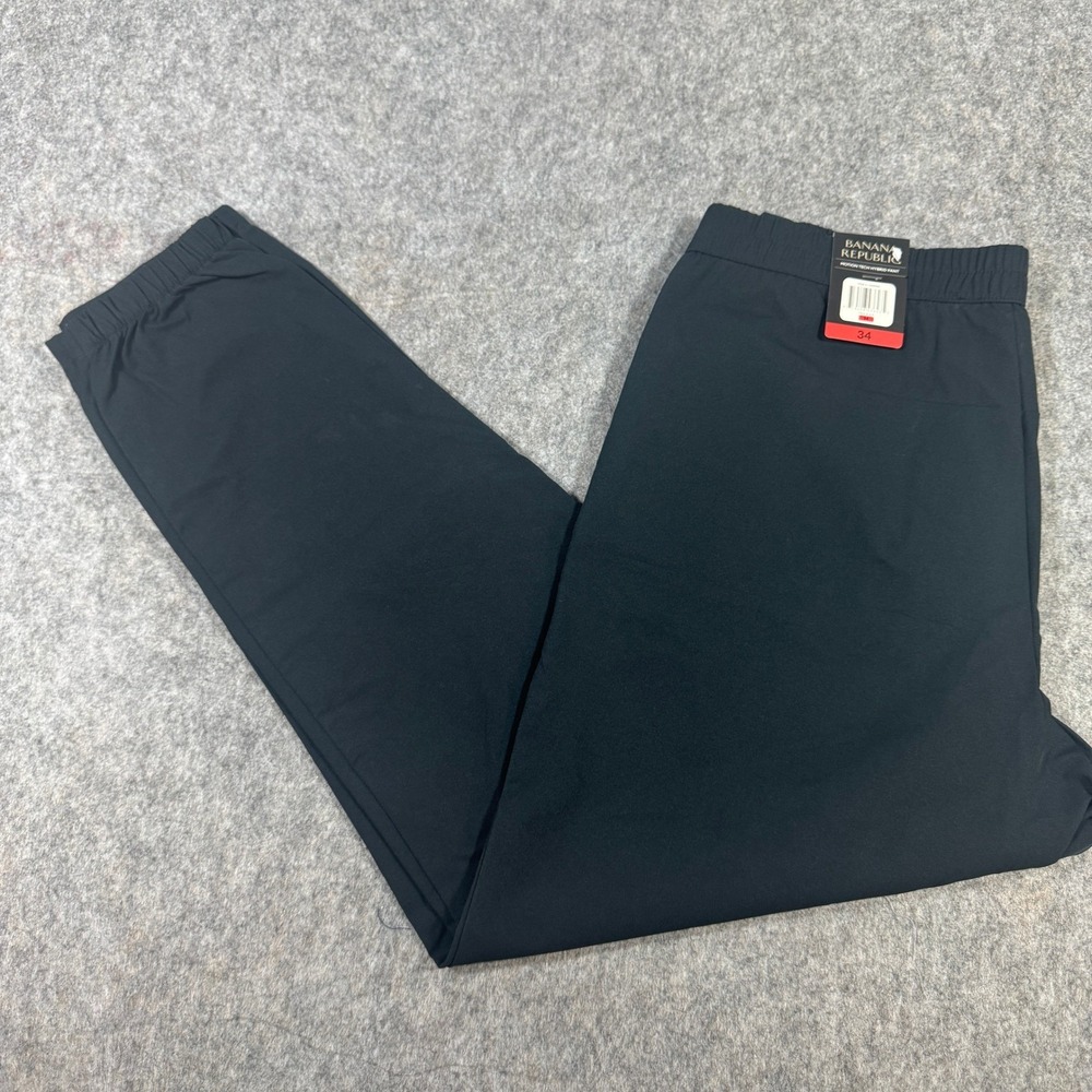 Banana Republic Mens Motion Tech Hybrid Pant Black Size 34 Tapered Performance